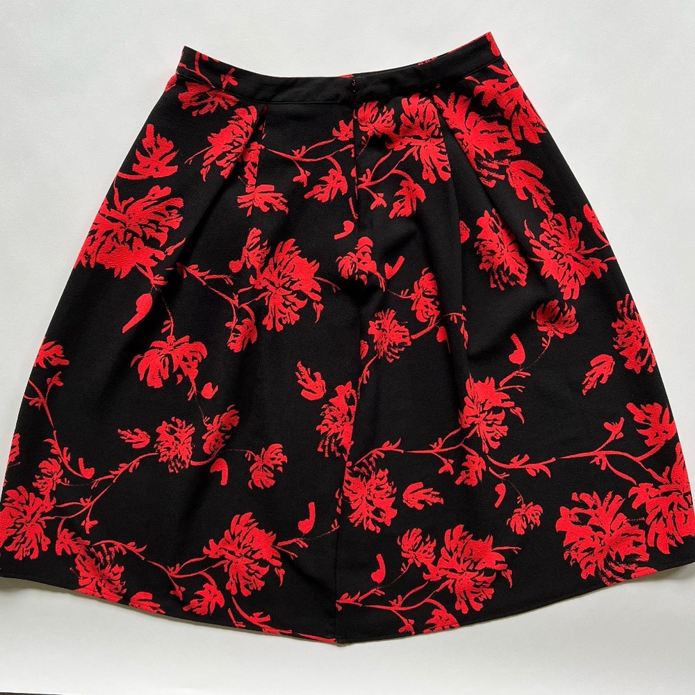 Who What Wear Women Red and Black Flared Skirt Size 10 - Picture 5 of 8